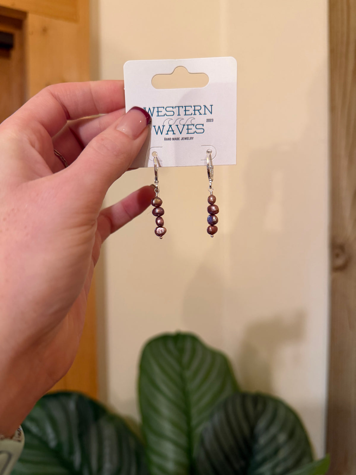 Purple Freshwater Pearl Earrings
