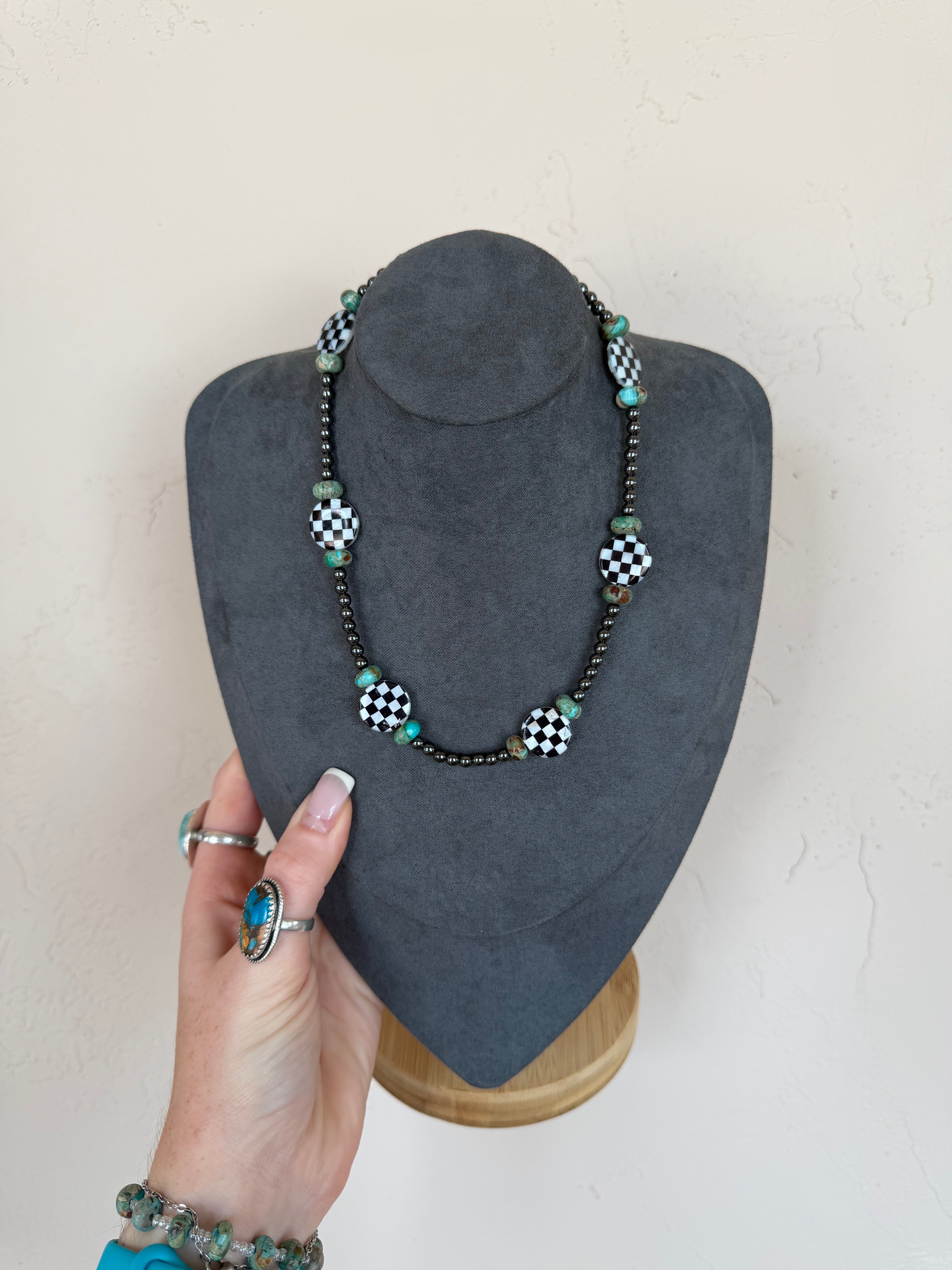 Checkered Jade Stacker