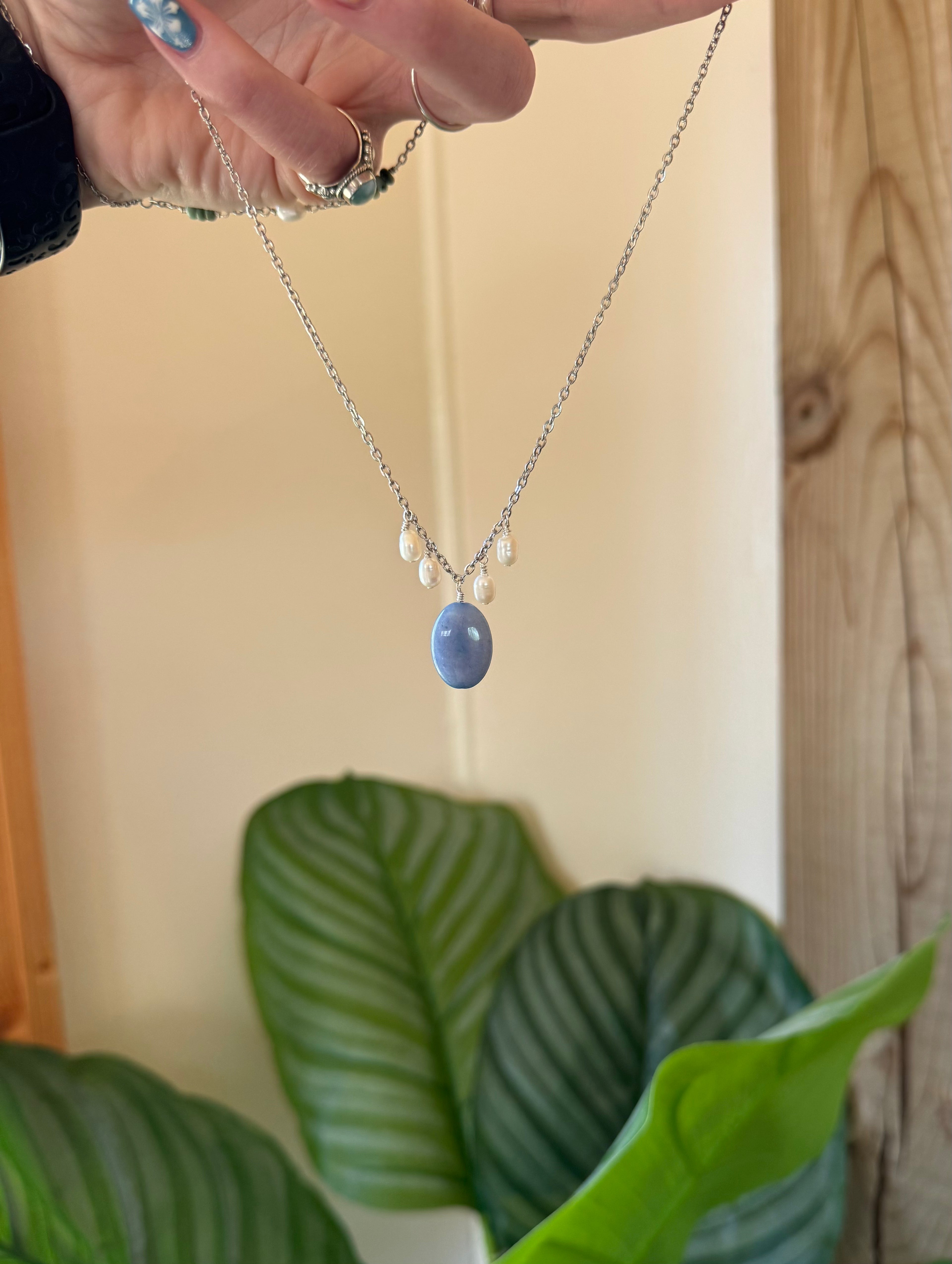 Ocean Blue Pearl Necklace