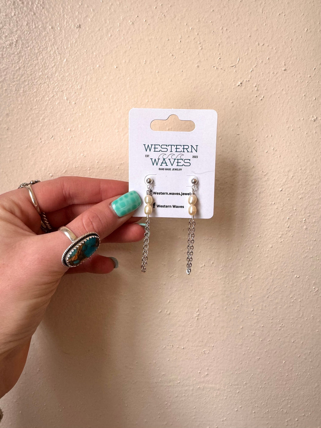 Stud Chain Drop Earrings