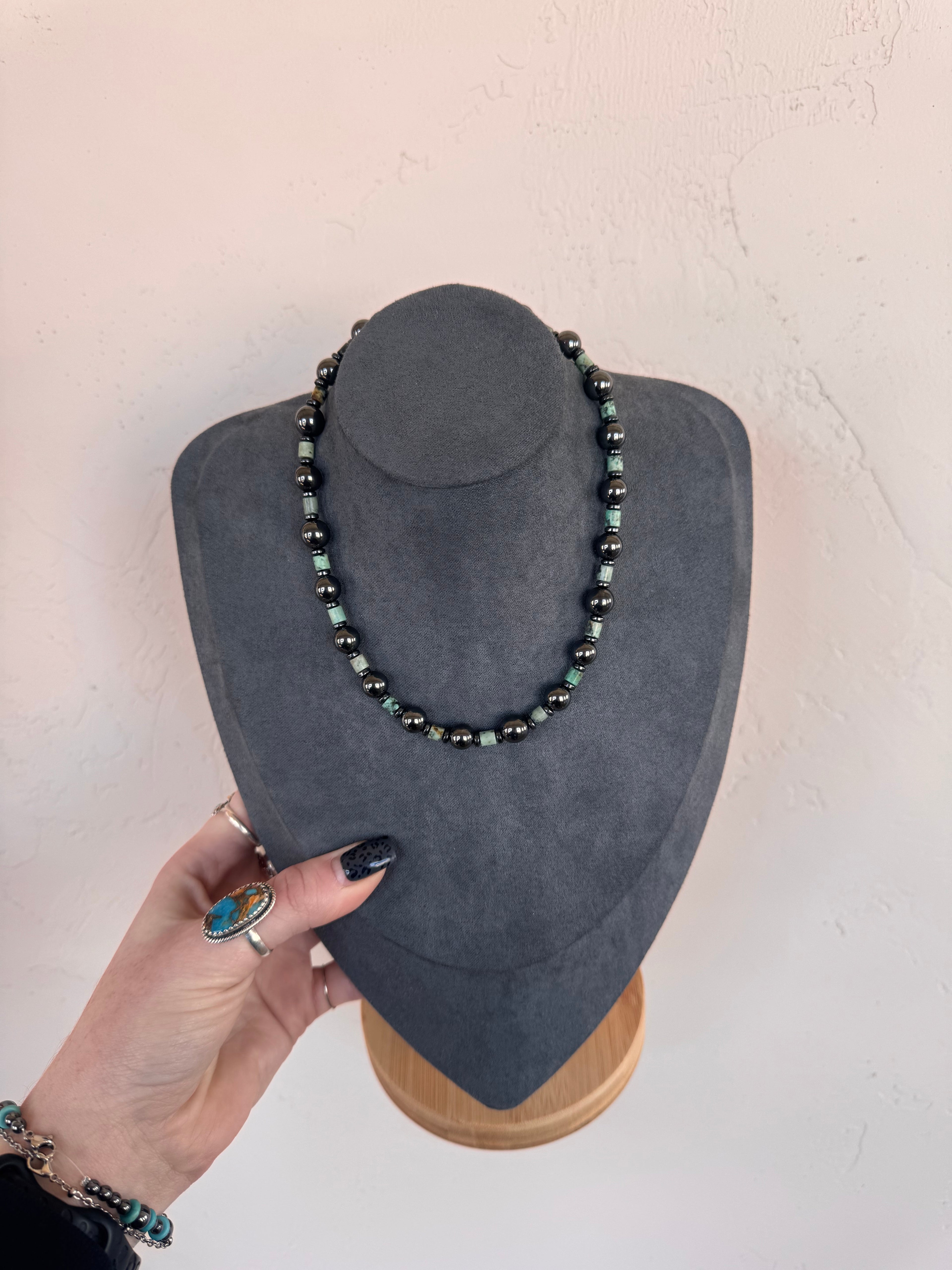 8mm Pearl African Turquoise Stacker