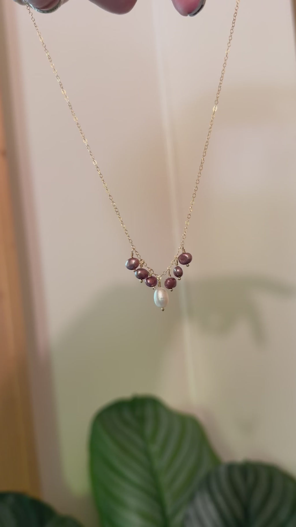 14k Gold Filled Purple Pearl Necklace