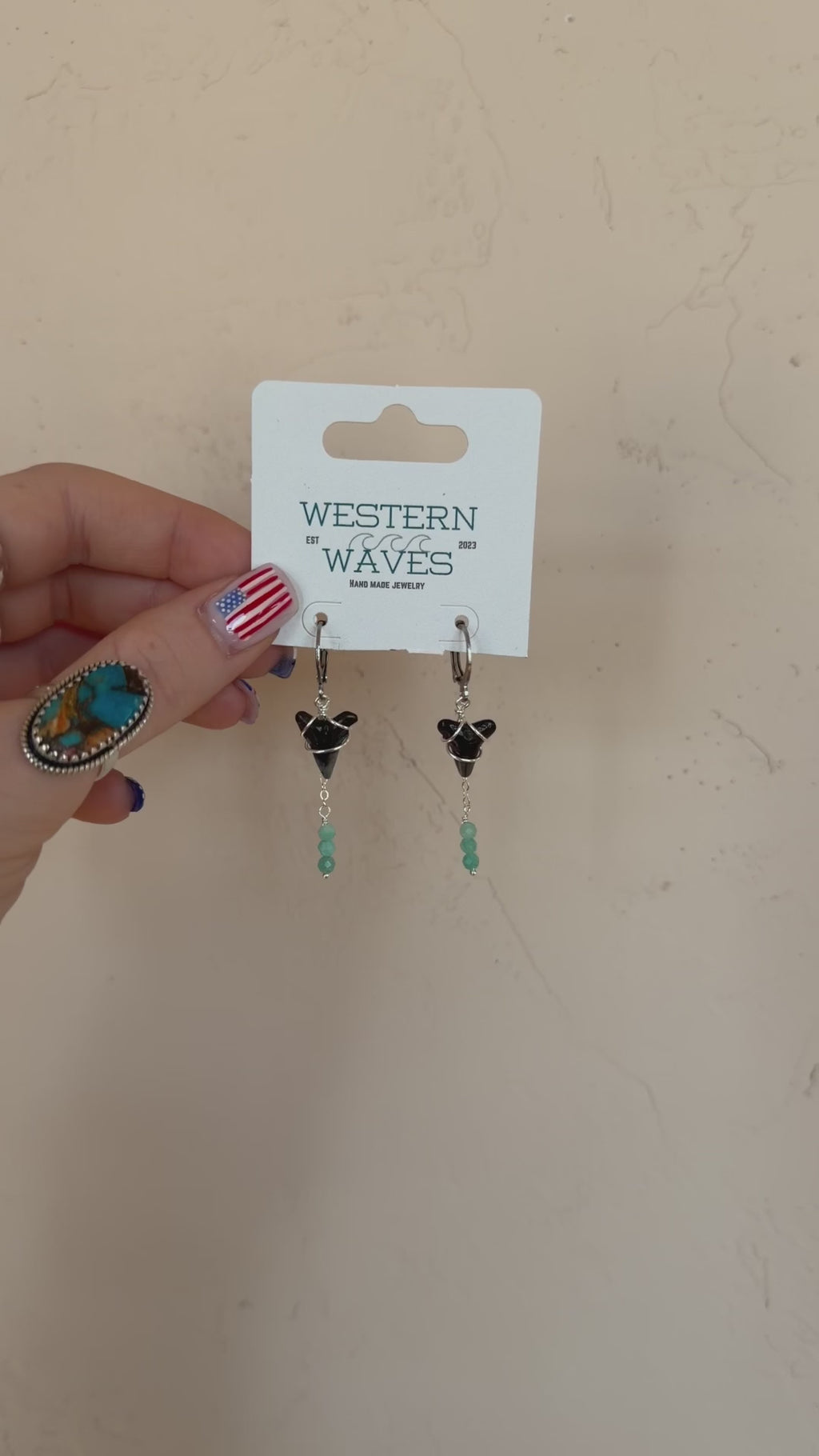 Amazonite Shark Tooth Double Drop
