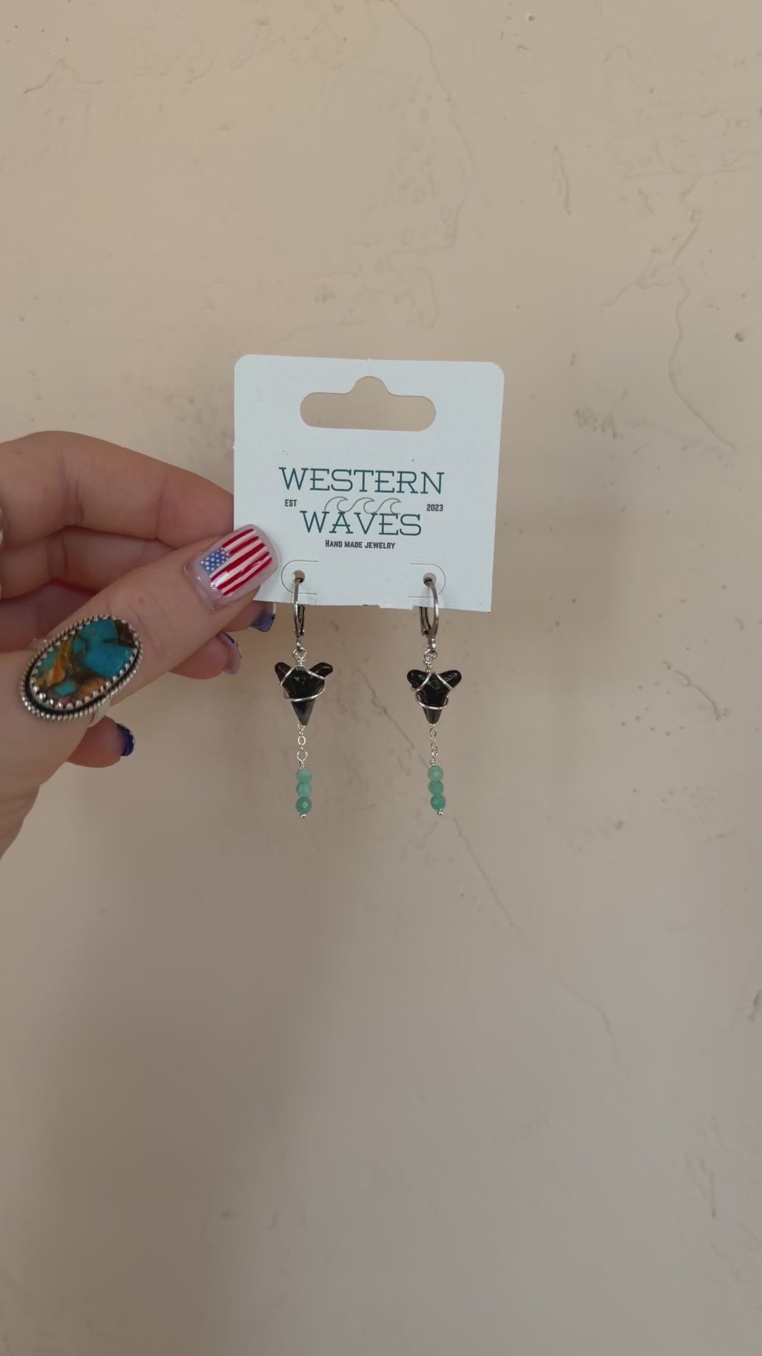 Amazonite Shark Tooth Double Drop